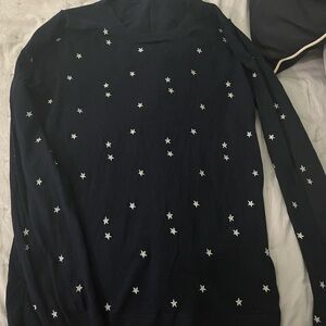Navy Sweater with Silver Star Pattern